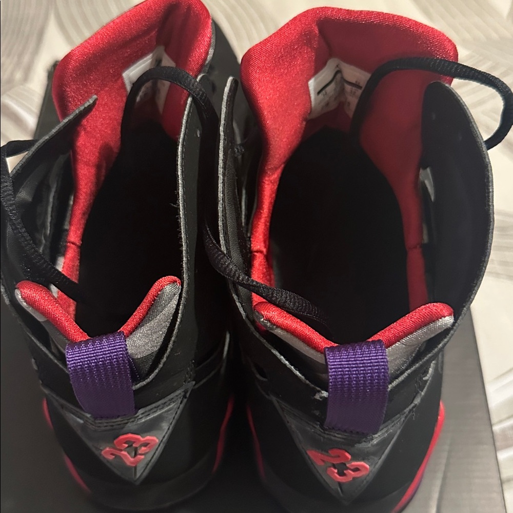 Jordan Air 7 Black and Violet Athletic Shoes